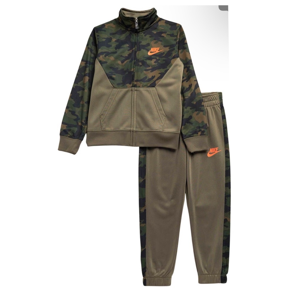 Nike Camo Print Tricot Jacket & Pants Set